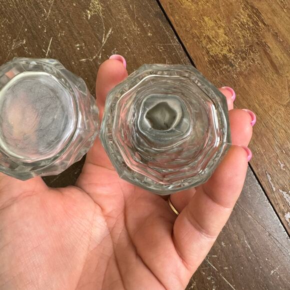 Fostoria American Crystal Chrome Metal Salt and Pepper Shaker Set READ - Picture 5 of 10